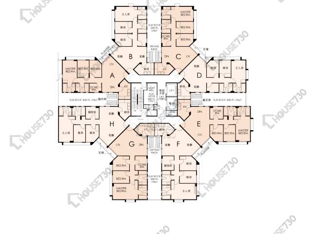 黃埔花園 平面圖 黃埔花園 9期 百合苑 10座 2-15樓 樓層平面圖 - House730