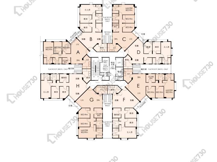 黃埔花園 平面圖 黃埔花園 9期 百合苑 10座 2-15樓 樓層平面圖 - House730