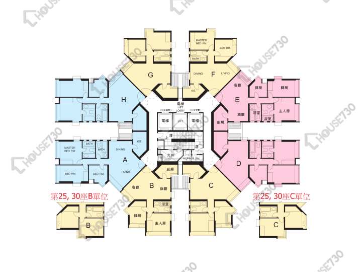 麗港城 平面圖 麗港城 2期 25座 1-26樓 樓層平面圖 - House730