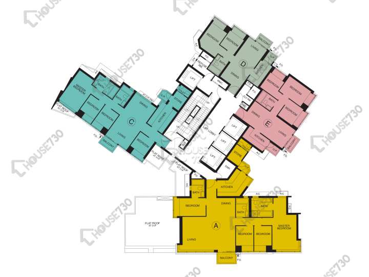 天晉 平面圖 天晉 天晉 8座 32-33,35-42,43樓 樓層平面圖 - House730