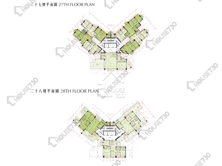 尚悅 平面圖 尚悅 8座 27-28樓 樓層平面圖 - House730