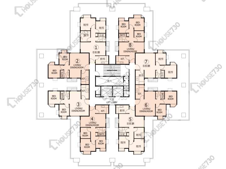 杏花邨 平面圖 杏花邨 10座 5-13,15-17,18樓 樓層平面圖 - House730