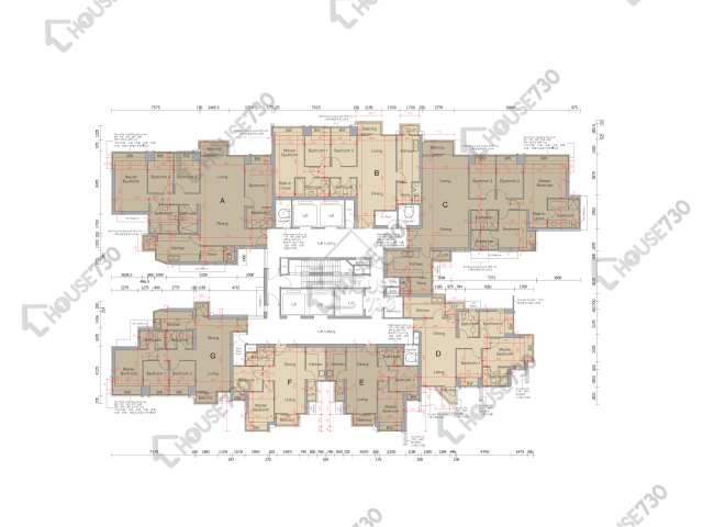 溱岸8號 平面圖 溱岸8號 1座 40-43樓 樓層平面圖 - House730