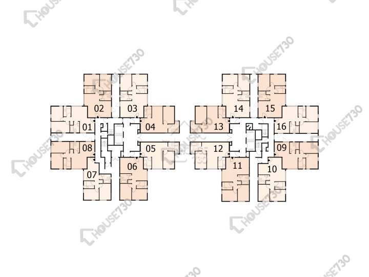 德福花園 平面圖 德福花園 E座 1樓 樓層平面圖 - House730