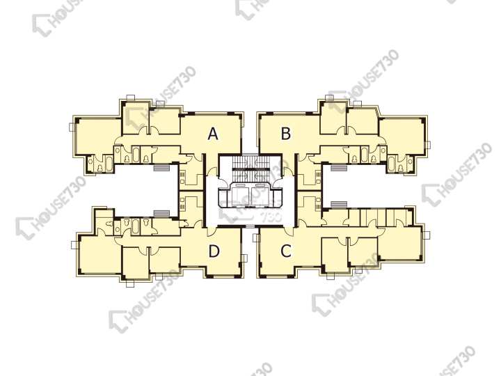 新峰花園 平面圖 新峰花園 3期 御峰苑 19座 1-3,5-8,9樓 樓層平面圖 - House730