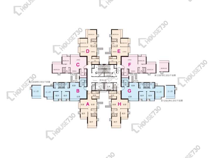 采叶庭 平面图 采叶庭 11座 1-3,5-13,15-16,17楼 楼层平面图 - House730