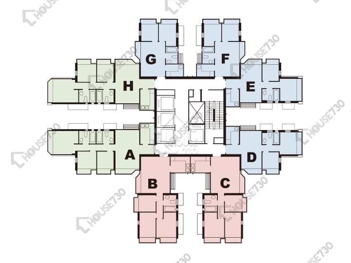新寶城 平面圖 新寶城 4座 3-48樓 樓層平面圖 - House730
