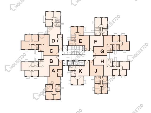 富安花園 平面圖 富安花園 10座 2-19樓 樓層平面圖 - House730