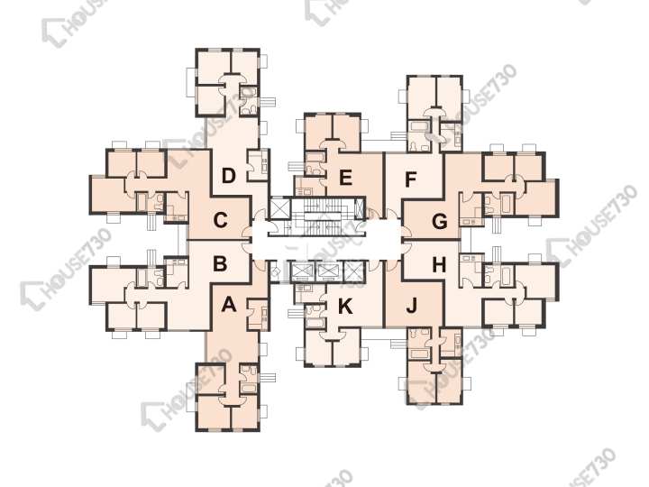 富安花園 平面圖 富安花園 10座 2-19樓 樓層平面圖 - House730