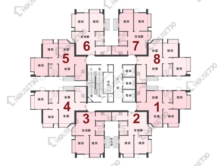 新港城 平面圖 新港城 3期 Q座 1-29樓 樓層平面圖 - House730