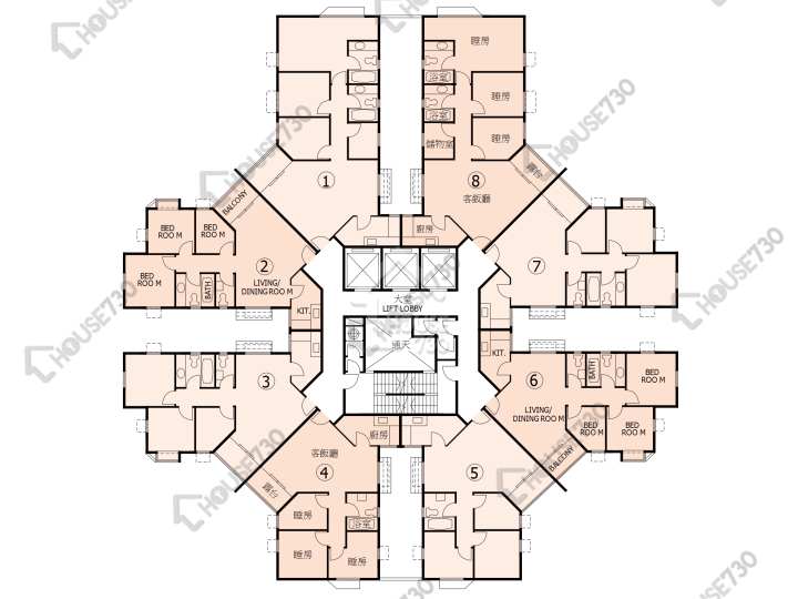 杏花邨 平面圖 杏花邨 47座 21-22樓 樓層平面圖 - House730