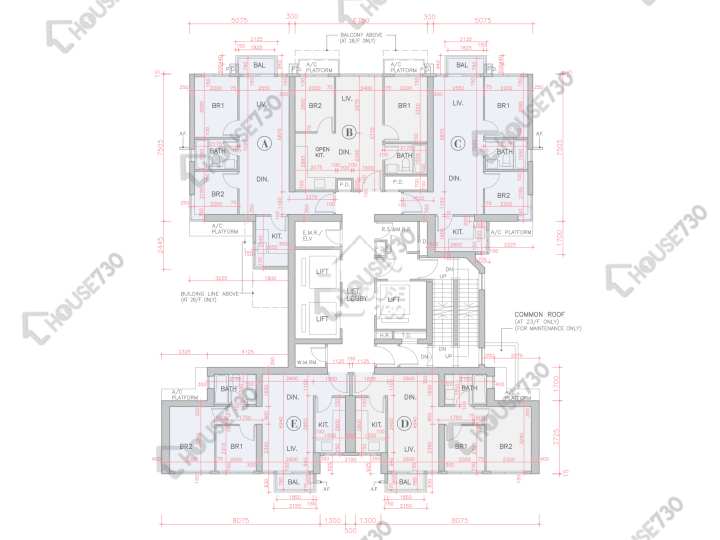 全．城匯 平面圖 全．城匯 7座 23,25-27,28樓 樓層平面圖 - House730