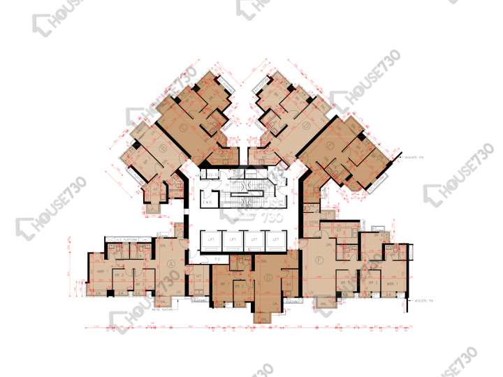 Grand Yoho 平面圖 Grand Yoho 2期 8座 43樓 樓層平面圖 - House730