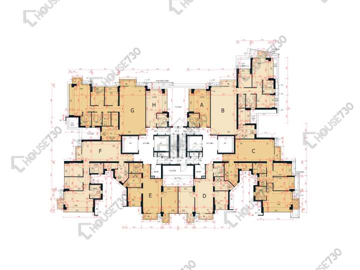 嵐山 平面圖 嵐山 2期 1座 2樓 樓層平面圖 - House730