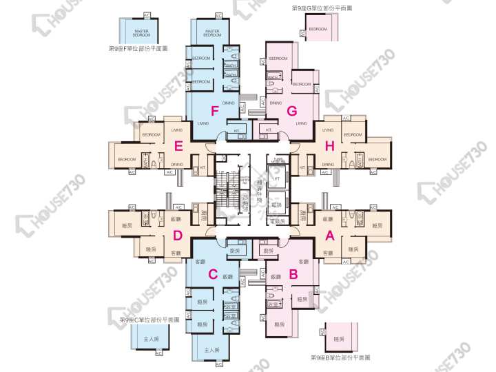 采叶庭 平面图 采叶庭 1座 2-3,5-13,15-16,17楼 楼层平面图 - House730