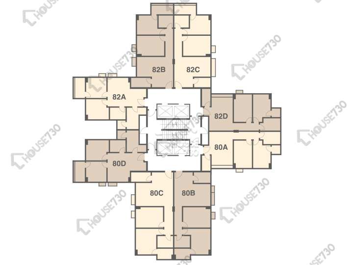 美孚新邨 平面圖 美孚新邨 3期 百老匯街80-82號 5-19樓 樓層平面圖 - House730