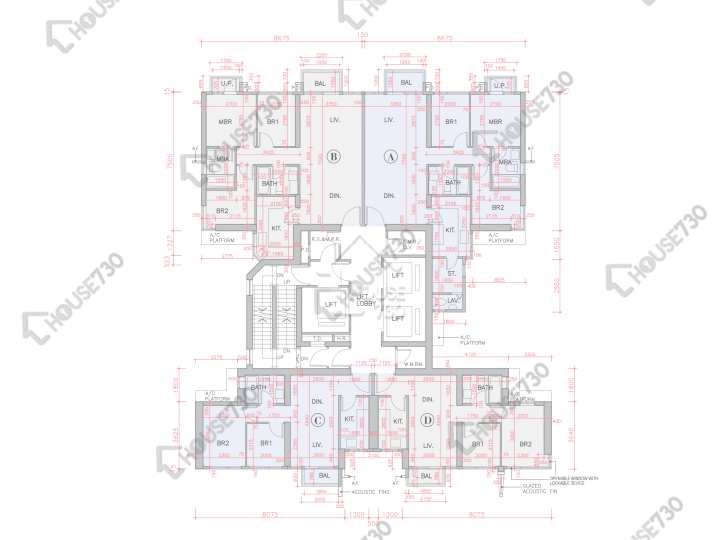 全．城匯 平面圖 全．城匯 6座 30-33,35-43,45-47,48樓 樓層平面圖 - House730