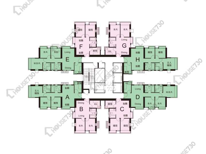 新都城 平面圖 新都城 1期 6座 2-43樓 樓層平面圖 - House730