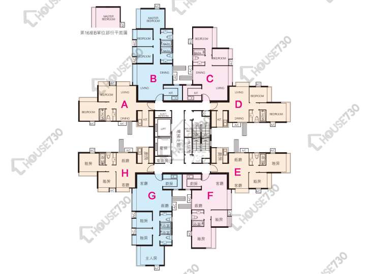 采叶庭 平面图 采叶庭 5座 2-3,5-13,15-16,17楼 楼层平面图 - House730