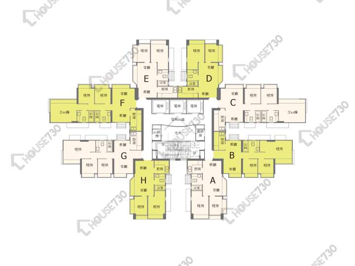 疊茵庭 平面圖 疊茵庭 3座 1-24樓 樓層平面圖 - House730