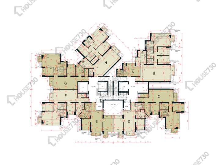 嵐山 平面圖 嵐山 2期 2座 5-12,15-18,19樓 樓層平面圖 - House730