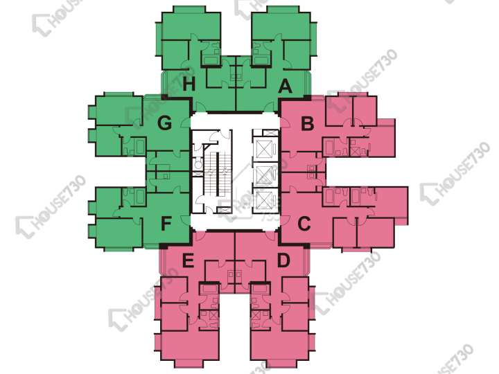 太古城 平面圖 太古城 海天花園 景天閣 (63座) 4-26樓 樓層平面圖 - House730