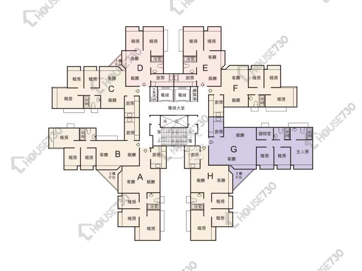 蝶翠峰 平面圖 蝶翠峰 1期 6座 3,5-13,15,16樓 樓層平面圖 - House730