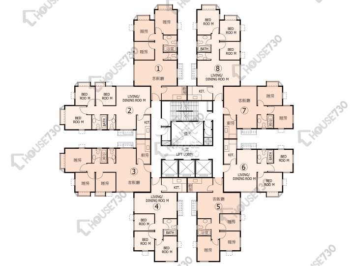 杏花邨 平面圖 杏花邨 35座 1-13,15-17,18樓 樓層平面圖 - House730