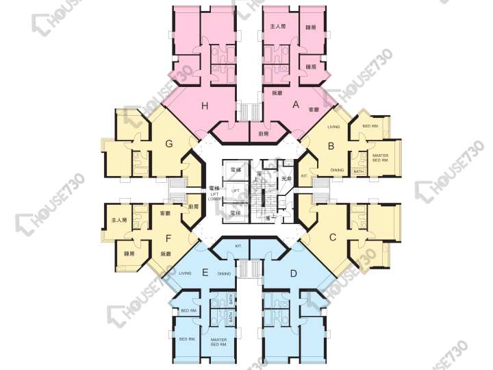 麗港城 平面圖 麗港城 4期 12座 1-27樓 樓層平面圖 - House730