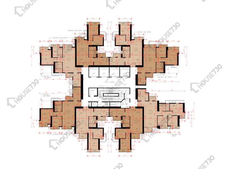 Grand Yoho 平面圖 Grand Yoho 1期 1座 42樓 樓層平面圖 - House730