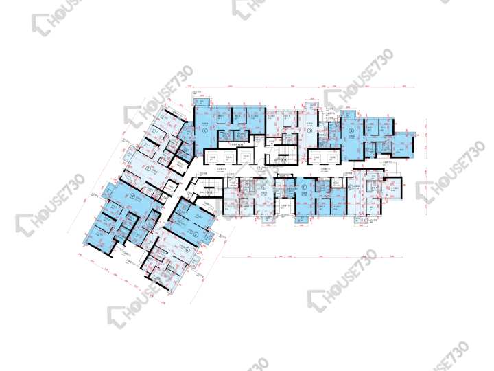 啟德1號 平面圖 啟德1號 I 大廈第1座 5-12,15-19,20樓 樓層平面圖 - House730