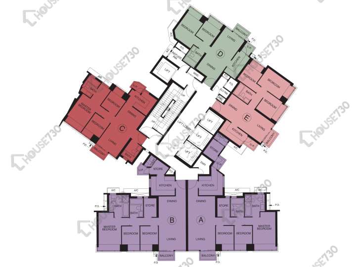 天晉 平面圖 天晉 天晉 8座 6-12,15-23,25-28,29樓 樓層平面圖 - House730