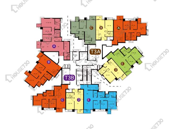 天晉 平面圖 天晉 IIIA 3A座 3,5-12,15-16,17樓 樓層平面圖 - House730