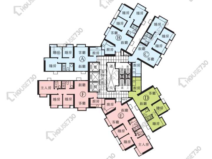 浪翠园 平面图 浪翠园 1期 1座 1-32楼 楼层平面图 - House730