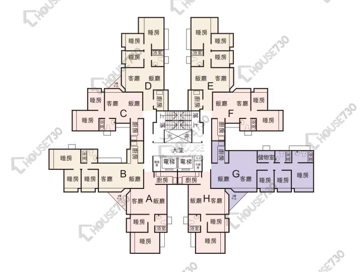 蝶翠峰 平面圖 蝶翠峰 1期 5座 3,5-13,15,16樓 樓層平面圖 - House730