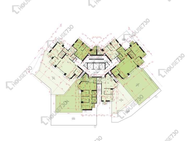尚悅 平面圖 尚悅 6座 1樓 樓層平面圖 - House730