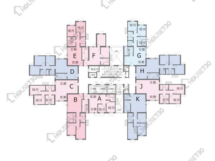 龍門居 平面圖 龍門居 15座 1-30樓 樓層平面圖 - House730