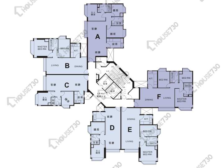 香港黃金海岸 平面圖 香港黃金海岸 1座 1-3,5-12,15-23,25-26,27樓 樓層平面圖 - House730