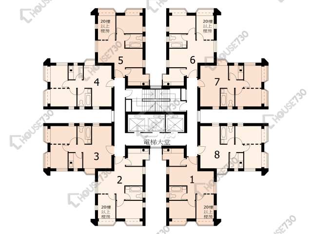 淘大花園 平面圖 淘大花園 2A期 H座 4-35樓 樓層平面圖 - House730