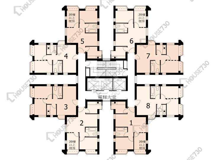 淘大花園 平面圖 淘大花園 2A期 H座 4-35樓 樓層平面圖 - House730
