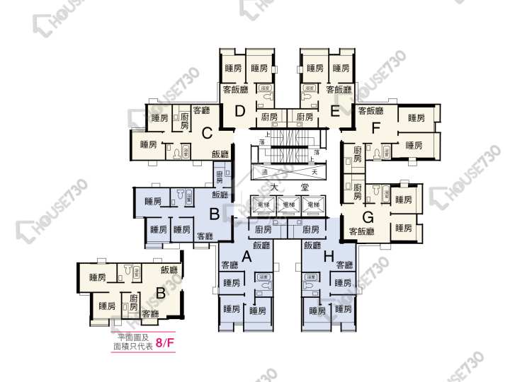 荃景花園 平面圖 荃景花園 1期 5座 12-34樓 樓層平面圖 - House730