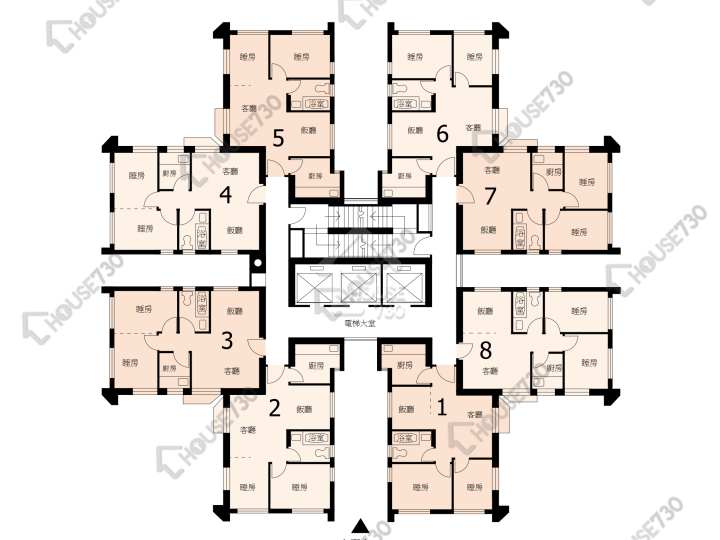 淘大花園 平面圖 淘大花園 1期 E座 4-36樓 樓層平面圖 - House730