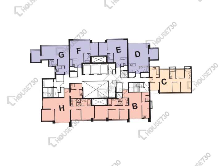 爵悅庭 平面圖 爵悅庭 北爵軒 (B2) 66-68樓 樓層平面圖 - House730