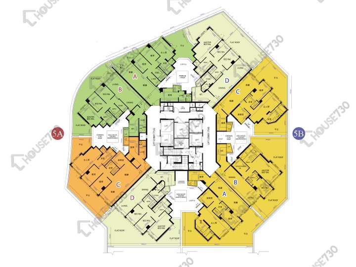 天晉 平面圖 天晉 II 5A座 5樓 樓層平面圖 - House730