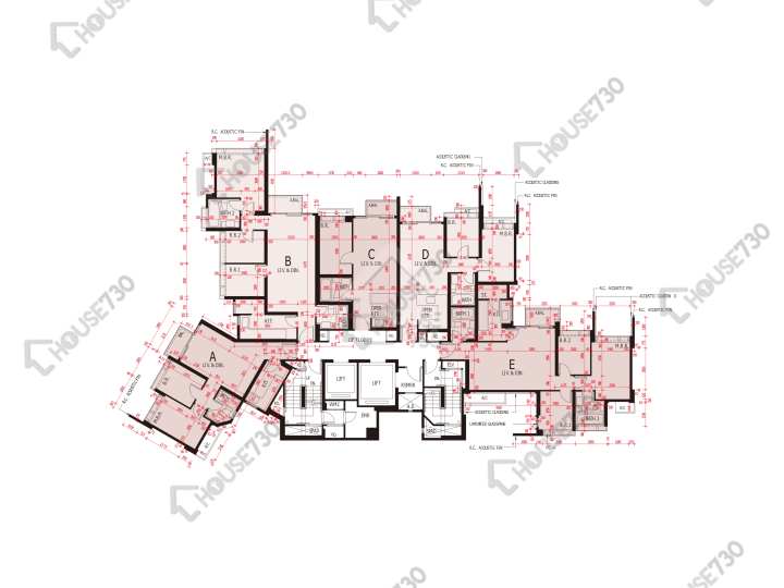 海之戀 平面圖 海之戀 3期 9座 52樓 樓層平面圖 - House730
