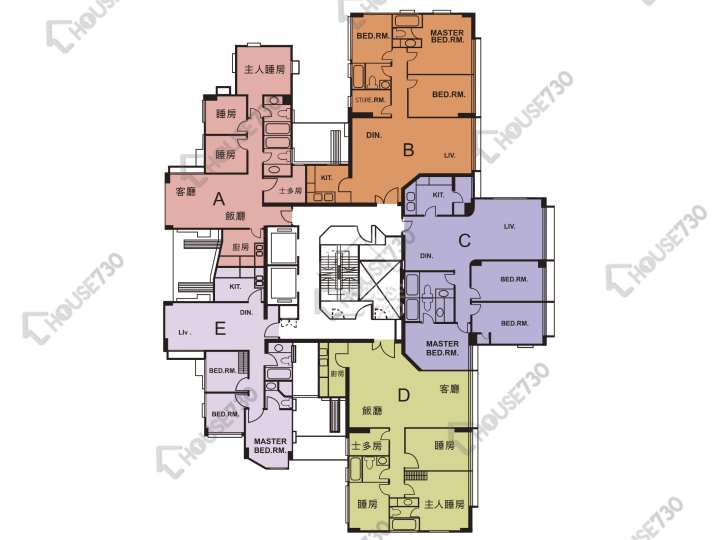 黃埔花園 平面圖 黃埔花園 7期 紅棉苑 2座 2-15樓 樓層平面圖 - House730