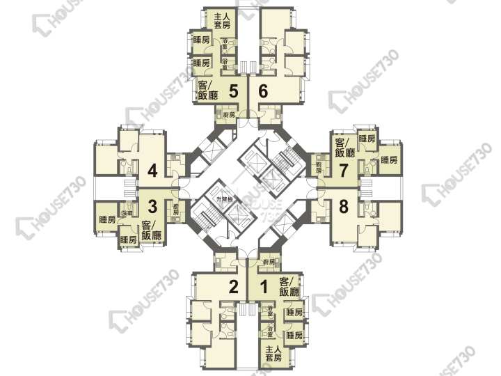 錦泰苑 平面圖 錦泰苑 錦麗閣 (F座) 1-40樓 樓層平面圖 - House730