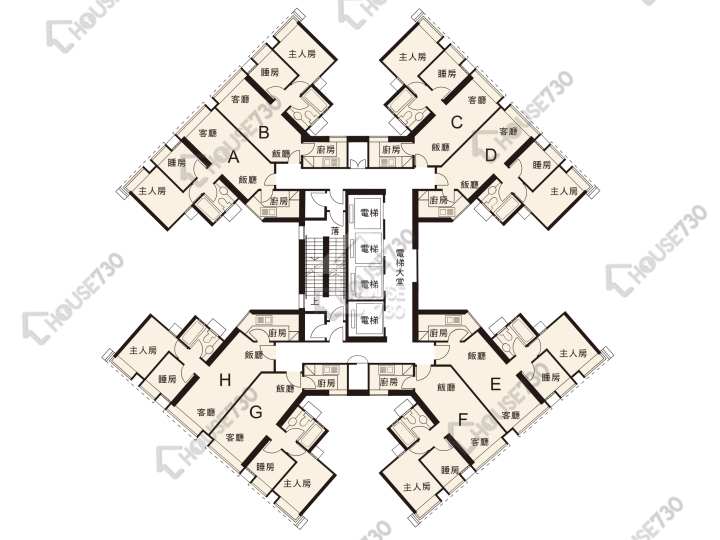 翠豐臺 平面圖 翠豐臺 3座 1-3,5-13,15-19,21-23,25-33,35-43,45,46樓 樓層平面圖 - House730