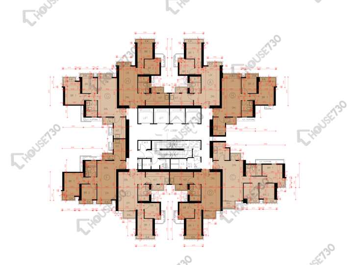 Grand Yoho 平面圖 Grand Yoho 1期 1座 25-33,35-39,40樓 樓層平面圖 - House730