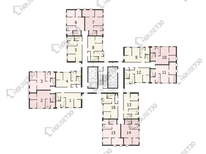 彩蒲苑 平面圖 彩蒲苑 彩瑩閣 (A座) 1-31樓 樓層平面圖 - House730